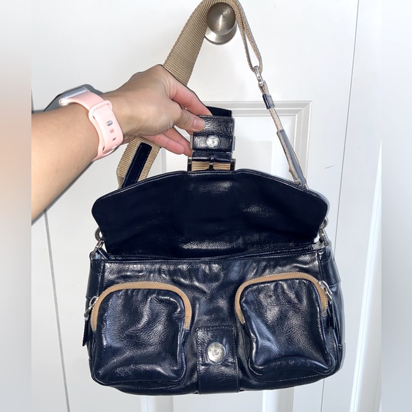 😱 PRADA Authentic Leather Tessuto Buckle Crossbody Bag With 2 Zip Pockets!😍 - Picture 5 of 14